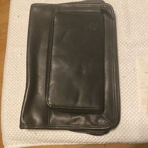 Black leather notebook bag Wilson’s leather